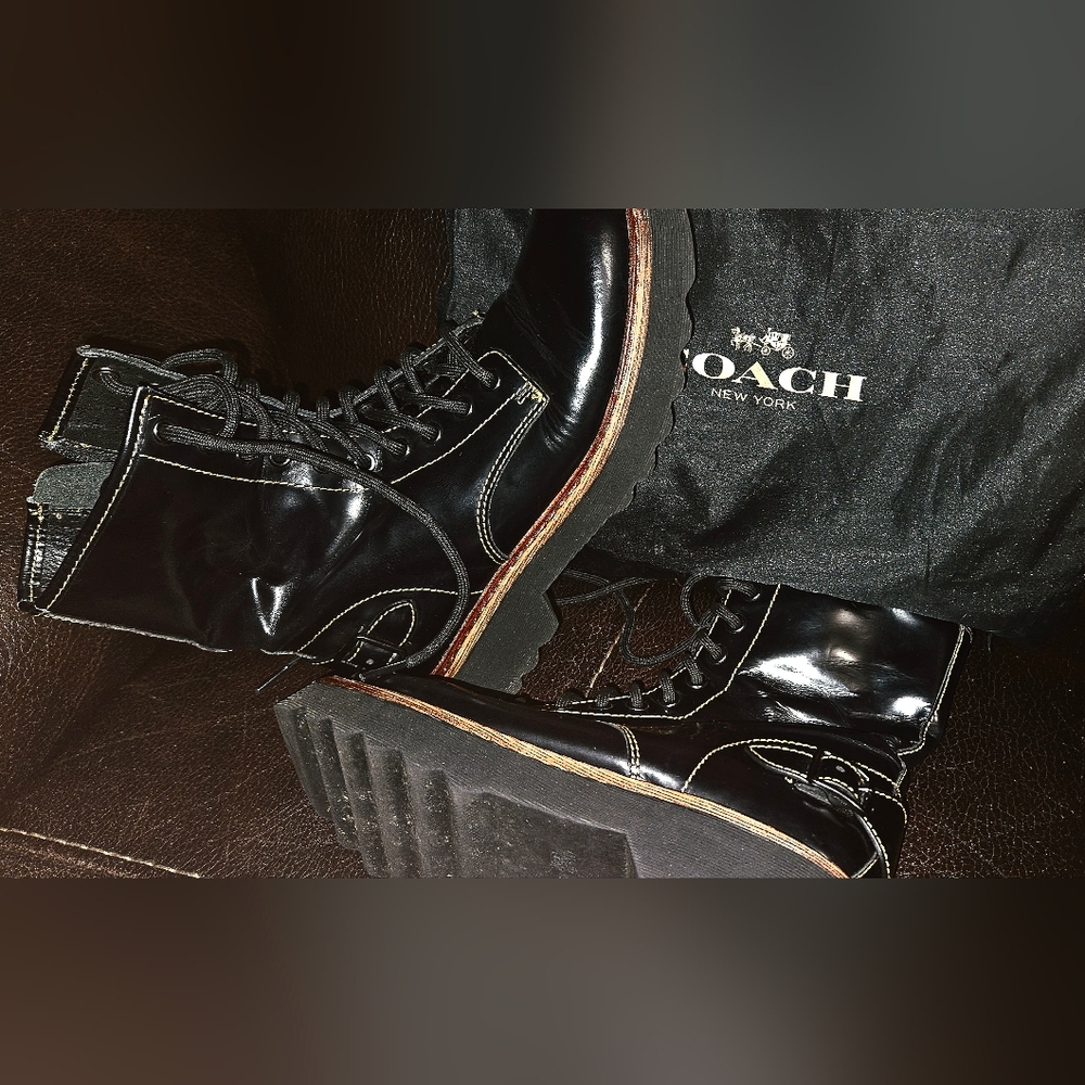 COACH MOTO HIKER BOOTS